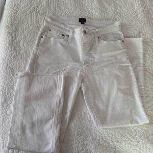 J. Crew White Mid-Rise Flare Crop Jean